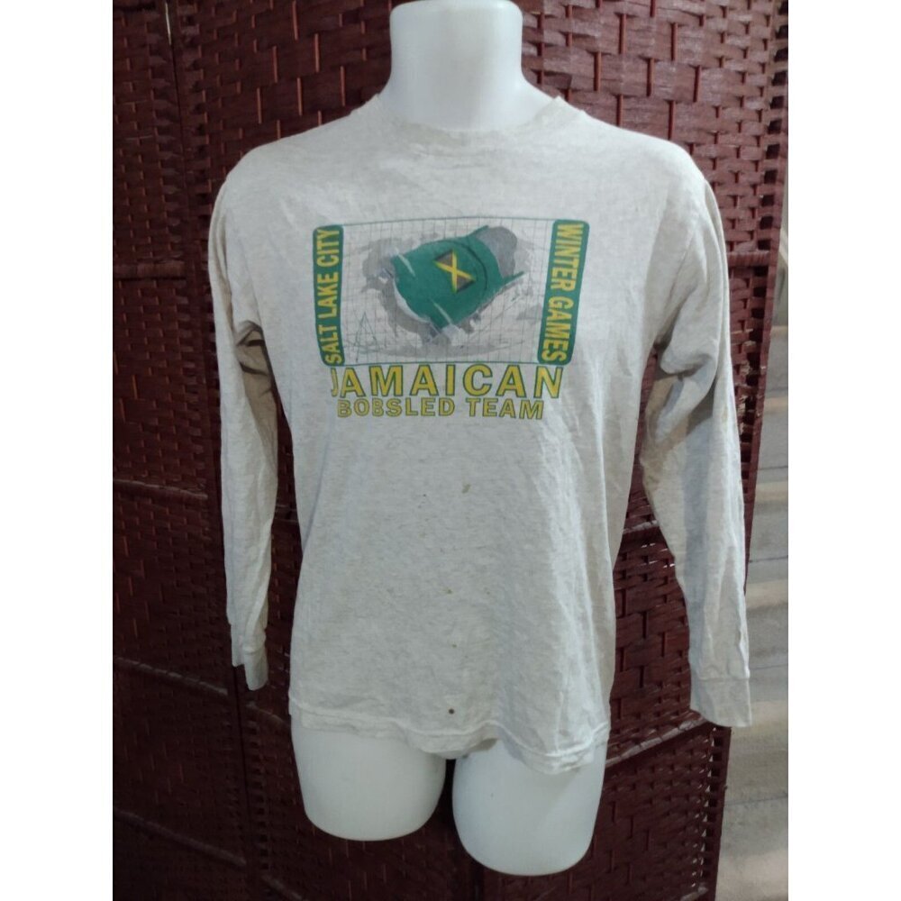 Vintage Jamaican Bobsled Team T Shirt Long Sleeve 2002 Salt Lake City Olympics S